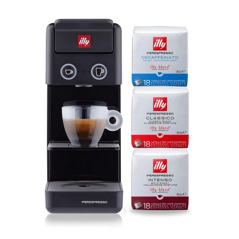Ofertë illy Makineri Kafe e zeze Y3.3 + 54 Kapsula Dhuratë