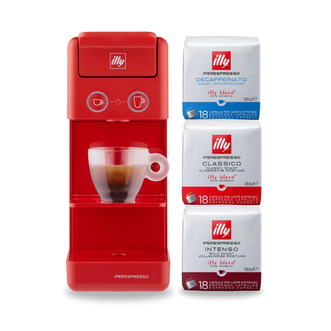 Offer illy Red Coffee Machine Y3.3 + 54 Capsules as a gift
